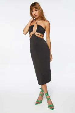 Halter Midi Bodycon Dress