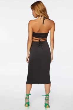 Halter Midi Bodycon Dress