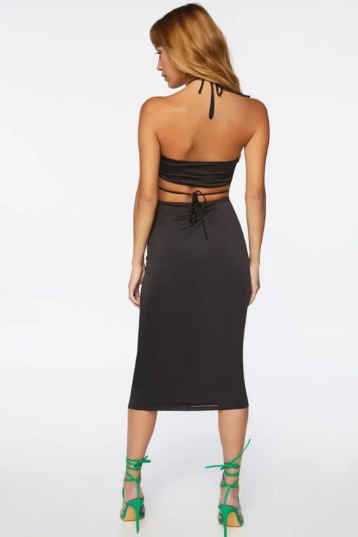 Halter Midi Bodycon Dress