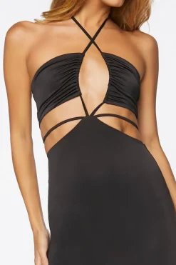 Halter Midi Bodycon Dress