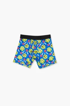 Happy Face & Mushroom Print Boxer Shorts