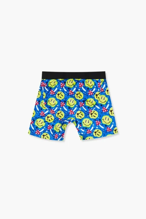 Happy Face & Mushroom Print Boxer Shorts