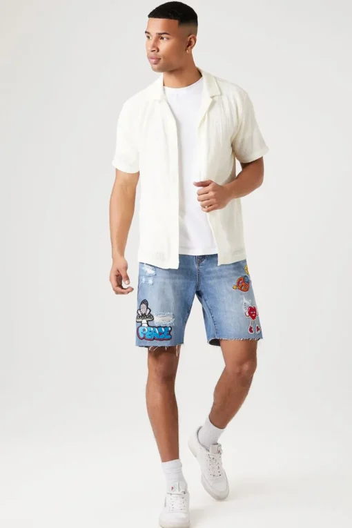 Hazy Daze Patch Denim Shorts