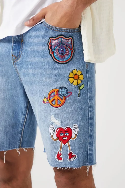 Hazy Daze Patch Denim Shorts