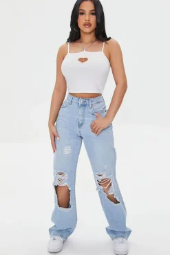 Heart Cutout Chain Cropped Cami