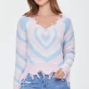 Heart Pattern Sharkbite Sweater