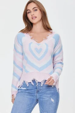 Heart Pattern Sharkbite Sweater