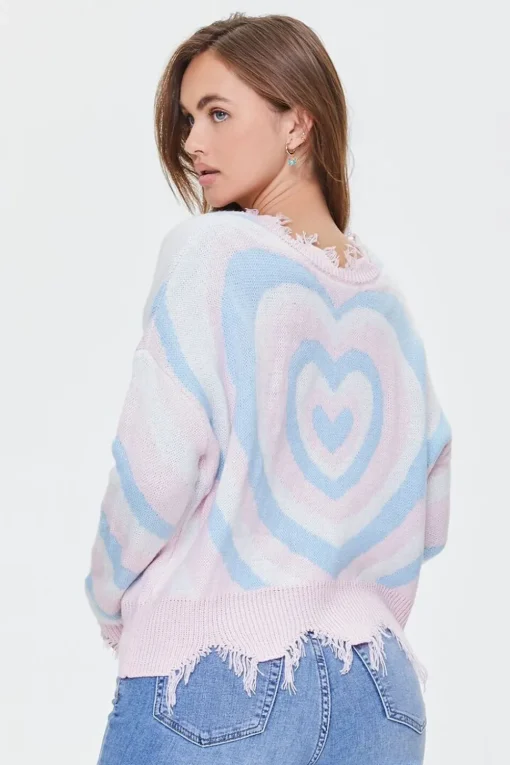 Heart Pattern Sharkbite Sweater