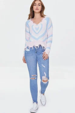 Heart Pattern Sharkbite Sweater