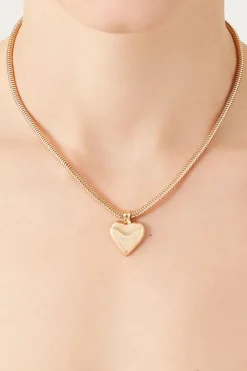 Heart Pendant Snake Chain Necklace