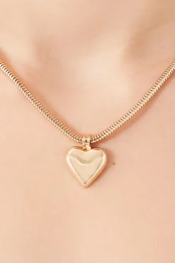 Heart Pendant Snake Chain Necklace