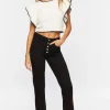 Heart-Button Straight-Leg Jeans