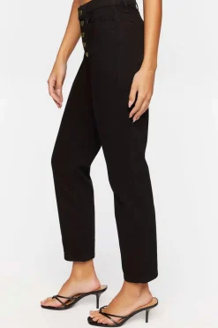 Heart-Button Straight-Leg Jeans