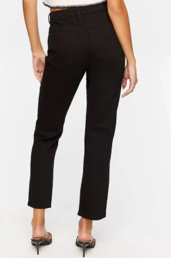 Heart-Button Straight-Leg Jeans