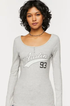 Heathered Austin Graphic Henley Tee