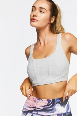 Heathered Corset Sports Bra
