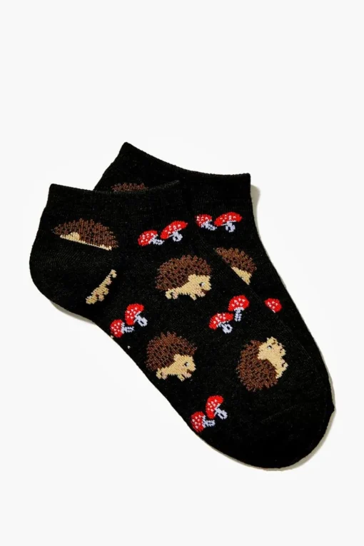 Hedgehog Print Ankle Socks
