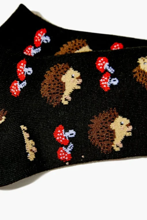 Hedgehog Print Ankle Socks