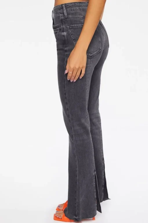 Hemp 10% Distressed Raw-Cut Bootcut Jeans