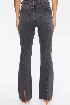 Hemp 10% Distressed Raw-Cut Bootcut Jeans