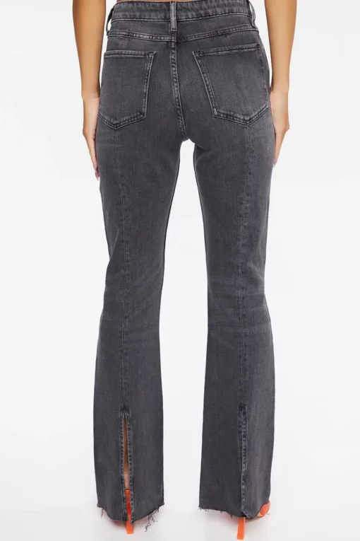 Hemp 10% Distressed Raw-Cut Bootcut Jeans