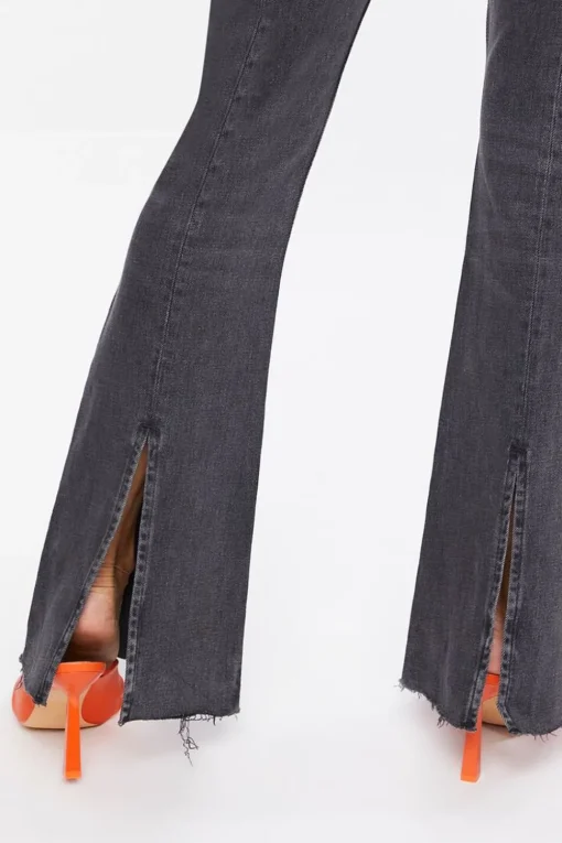 Hemp 10% Distressed Raw-Cut Bootcut Jeans
