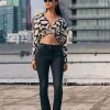 Hemp 10% High-Rise Split Flare Jeans