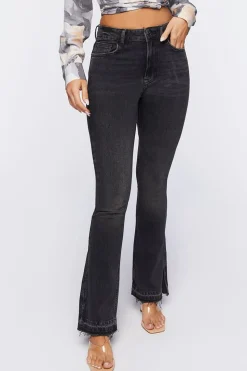 Hemp 10% High-Rise Split Flare Jeans