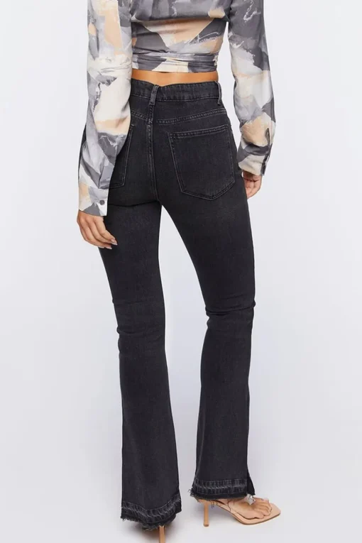 Hemp 10% High-Rise Split Flare Jeans