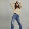 Hemp 4% High-Rise Straight-Leg Jeans