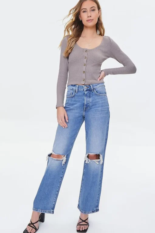Hemp 4% High-Rise Straight-Leg Jeans