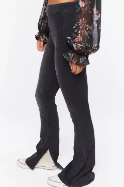 High-Rise Bootleg Split-Hem Jeans