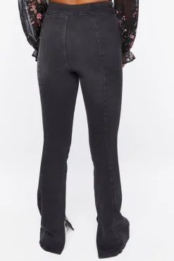 High-Rise Bootleg Split-Hem Jeans