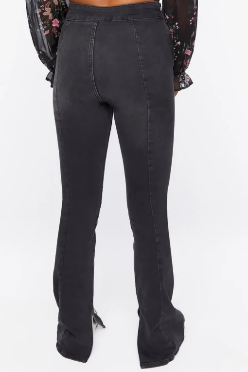 High-Rise Bootleg Split-Hem Jeans