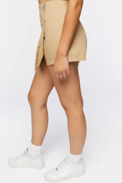 High-Rise Chambray Skort