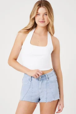 High-Rise Denim Shorts
