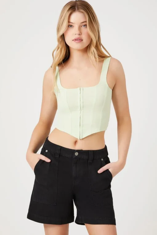 High-Rise Denim Shorts