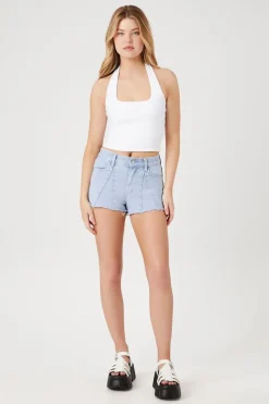 High-Rise Denim Shorts