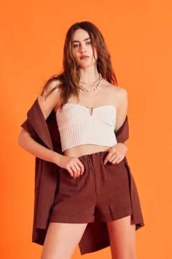 High-Rise Paperbag Shorts