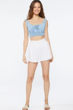 High-Rise Paperbag Shorts