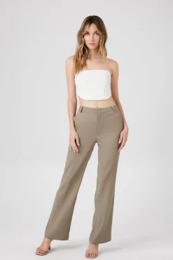 High-Rise Straight-Leg Trousers