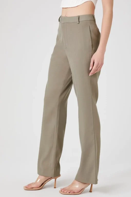 High-Rise Straight-Leg Trousers