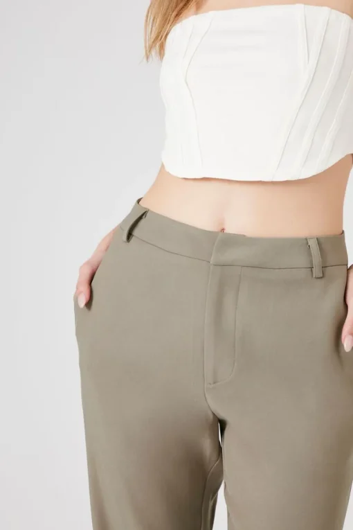 High-Rise Straight-Leg Trousers