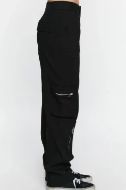 High-Rise Zipper Cargo Pants