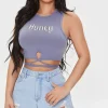 Honey Graphic Wraparound Crop Top