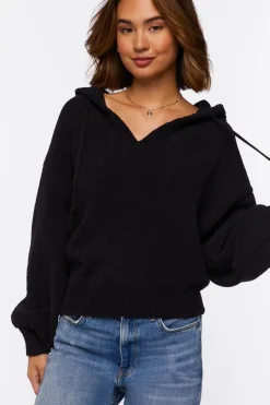 Hooded Drop-Sleeve Sweater