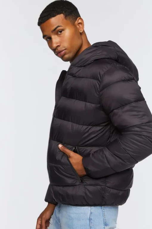 Hooded Zip-Up Puffer Jacket