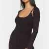 Hook-And-Eye Mini Dress & Shrug Set