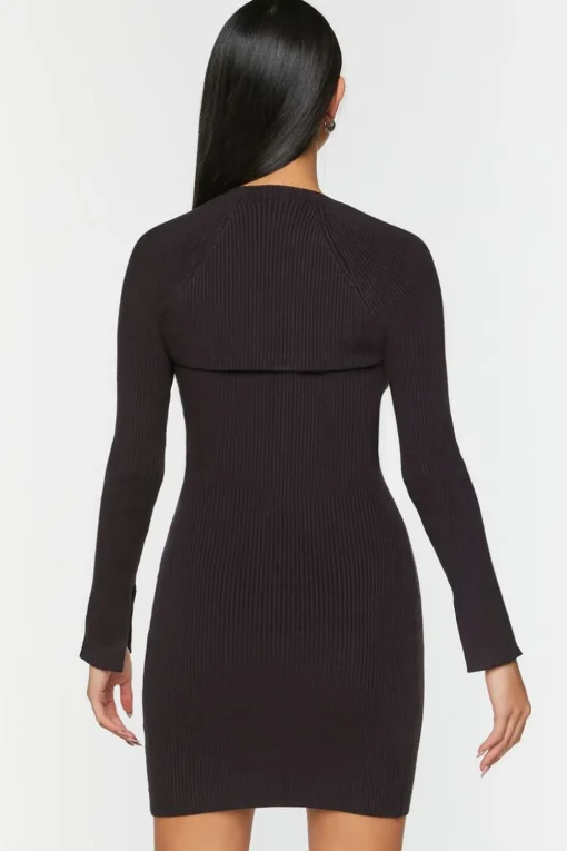 Hook-And-Eye Mini Dress & Shrug Set