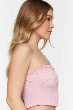 Hook-And-Eye Ruffle-Trim Crop Top
